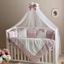 Set lenjerie Patut Copii Bebe 8 piese Classic Roz (16)